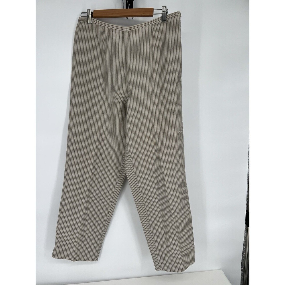 Kate Hill for Lord & Taylor Women's Pants Size 10 Tan Ankle Stripe‎ Lightweight